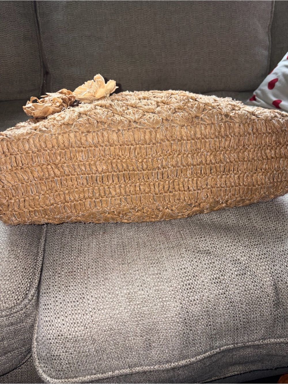 Paper Straw Top-Handle Bag in Tan - Picture 10 of 14